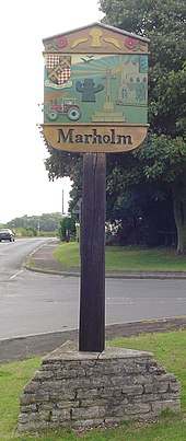 Village sign in Marholm UK Marholm.jpg