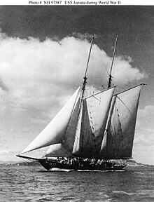 USS Juniata on San Francisco Bay off Angel Island during World War II USS Juniata (IX-77).jpg