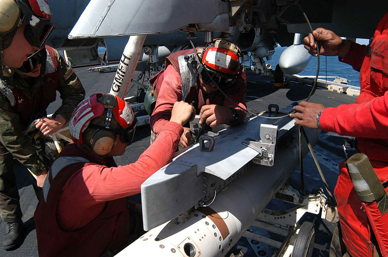 File:US Navy 030314-N-9593M-043 Aviation Ordnancemen prepare to hoist an Air Launched Guided Missile Eighty Eight (AGM 88).jpg