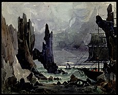Una riva circondata da rocce, bozzetto di Tito Azzolini per L'Olandese Volante (1878) - Archivio Storico Ricordi ICON002164.jpg