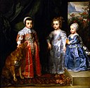 Van Dyck - The three oldest children of Charles I Stuart (1600-1649) and Henrietta Maria de Bourbon (1609-1669), Charles (1630-1685), Mary (1631-1666) and James (1633-1685), 1635.jpg