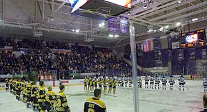 Inside the Verizon Center Ice Arena before an NCAA Division 1 Hockey Game between the Minnesota State Mavericks and the Michigan Tech Huskies men's teams Verizon Wireless Center Inside.jpg