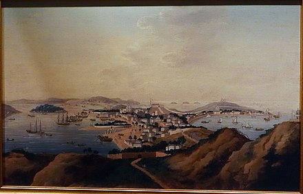 View of Macau from Penha Hill in the 18th century.
