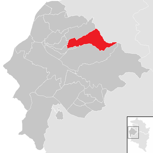 Lage der Gemeinde Viktorsberg im Bezirk Feldkirch (anklickbare Karte)