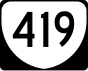 State Route 419 işaretçisi