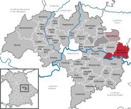 Läget för Wörth an der Donau i Landkreis Regensburg