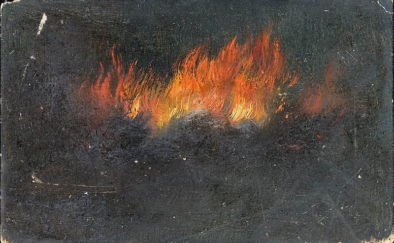 File:Walter Hunt Zeppelin in flames.jpg