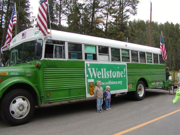 1970s Carpenter/Chevrolet conventional in use as a campaign bus