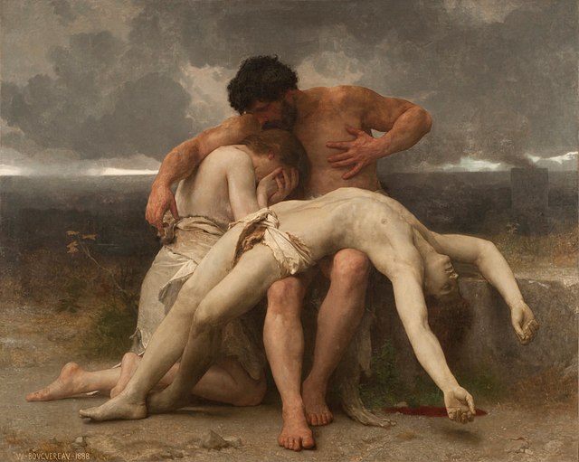 The First Mourning (Adam and Eve mourn the death of Abel); oil on canvas 1888 painting by William-Adolphe Bouguereau