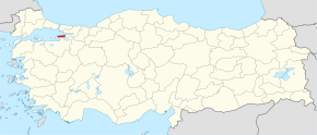 Poziția provinciei Yalova în Turcia