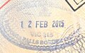 Exit stamp issued at Victoria Falls in an Israeli passport