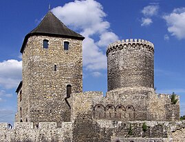 Le château de Będzin dans la voïvodie de Silésie (Pologne). (définition réelle 2 576 × 1 932)