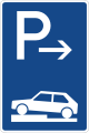 Zeichen 315-72 - Parken halb auf Gehwegen quer zur Fahrtrichtung links (Ende), StVO 1992.svg