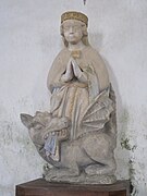 La statue de sainte Marguerite (XVe siècle).