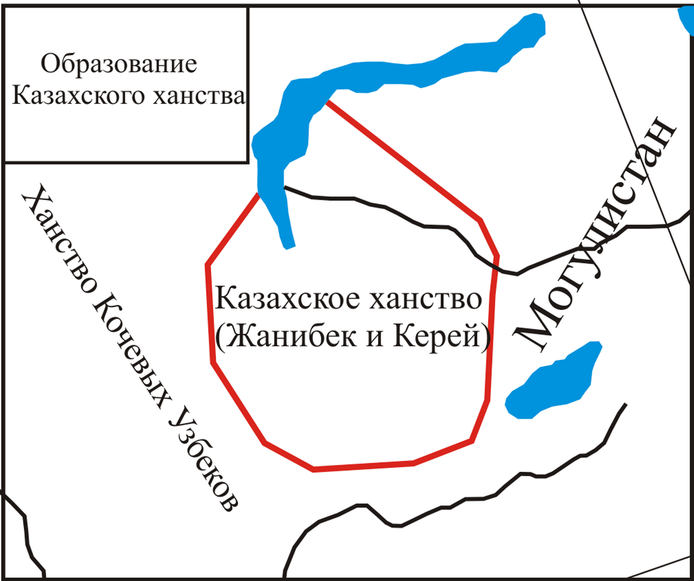 Карта территории казахского ханства