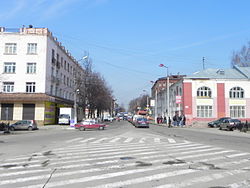 Вид на 1-ю Московскую улицу с площади Ленина