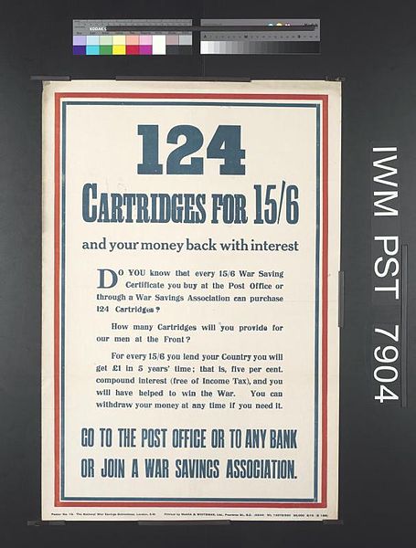 File:124 Cartridges for 15 Shillings and Sixpence Art.IWMPST7904.jpg