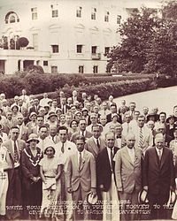 Herbert Hoover (bottom right) holding a reception for delegates to the 12th Civitan International Convention 12th Civitan Convention with Herbert Hoover.JPG