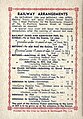 Back cover showing railway and admission charges