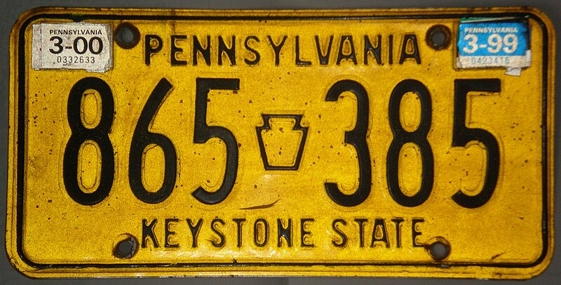 File:1977 Pennsylvania license plate 865-385.jpg