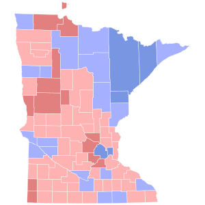 2008 USAs senatsvalg i Minnesota resultatkart etter county.svg