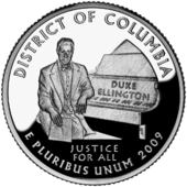 Washington, D.C., quarter dollar coin