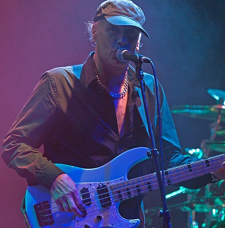 Sheehan performing with Mike Portnoy, Derek Sherinian, and Tony MacAlpine at De Boerderij, Netherlands, 2012