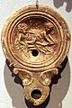 Römische Öllampe aus Ton; 1. - 3. Jhd. n. Chr.