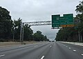 2016-07-04 07 58 23 View east along the inner loop of the Capital Beltway (Interstate 495) 1-4 mile west of Exit 31 (Maryland State Route 97-Georgia Avenue, Silver Spring, Wheaton) on the border of Forest Glen and Silver Spring in Maryland.jpg