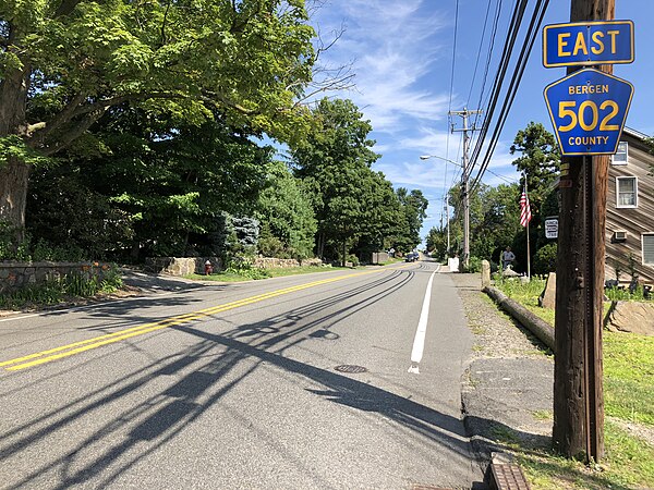 View east along CR 502 at Church Street in Alpine