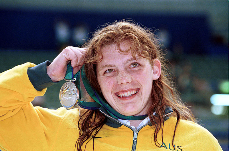 File:221000 - Swimming 200m medley SM10 Gemma Dashwood silver medal - 2000 Sydney medal photo.jpg
