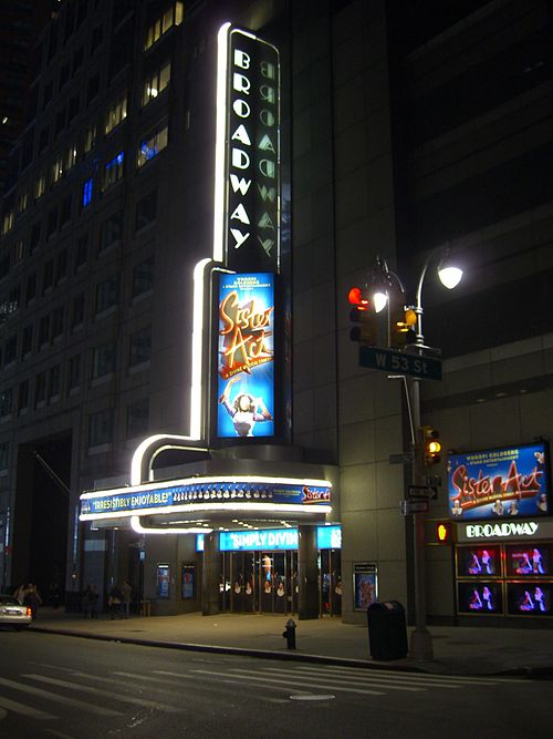 A musical based on the film played at The Broadway Theatre in Times Square, Manhattan, beginning in 2011.