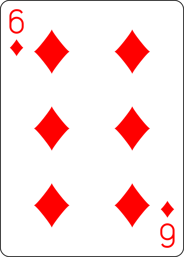 52 6 карты. Игральные карты svg. 6 Of Diamonds Card.