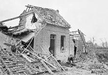 A damaged house in Hamel after the attack AWM E02669 Hamel damage 4 July 1918.jpg