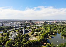 Aerial view to the city centre of Magdeburg, Saxony-Anhalt's capital city.