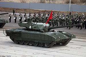 T-14 en el ensayo del Desfile de la Victoria en el campo de entrenamiento de Alabino, 11 de abril de 2016.