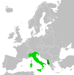 1939年阿尔巴尼亚王国疆域