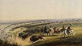 Альфред Джейкоб Миллер. Охота на бизонов, 1860