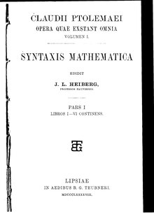 Az Almageszt egy modern kori, 1898-as kiadása