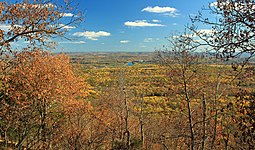 Appalachian Trail millum Totts Gap og Mount Minsi í Pennsylvania.