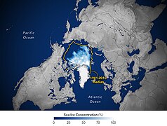 Sep 29 (1): Arctic sea ice extent on September 19, 2023