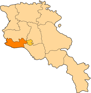 Región de Armavir en el mapa