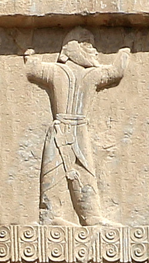 Sogdian soldier circa 338 BCE, tomb of Artaxerxes III.