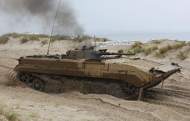 A Polish BMP-1 (BWP-1) during a training exercise in 2016