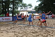 Deutsch: Beachhandball Europameisterschaften 2019 (Beach handball Euro); Tag 1: 2. Juli 2019 – Männer, Vorrunde Gruppe C, Schweiz-Ukraine 2:1 (22:23, 17:14, 9:6) English: Beach handball Euro; Day 1: 2 July 2019 – Men Preliminary Round Group C – Switzerland-Ukraine 2:1 (22:23, 17:14, 9:6)