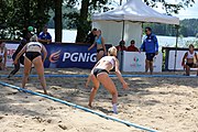 Deutsch: Beachhandball Europameisterschaften 2019 (Beach handball Euro); Tag 2: 3. Juli 2019 – Frauen, Vorrunde Gruppe C, Slowenien-Italien 0:2 (7:24, 18:22) English: Beach handball Euro; Day 2: 3 July 2019 – Women Preliminary Round Group C – Slovenia-Italy 0:2 (7:24, 18:22)