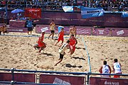 Deutsch: Beachhandball bei den Olympischen Jugendspielen 2018; Tag 4, 10. Oktober 2018; Jungs, Vorrunde, Gruppe B - Italien-Argentinien 1:2 English: Beach handball at the 2018 Summer Youth Olympics at 10 October 2018 – Boys Preliminary Round Group B‎ – Italy-Argentina 1:2