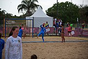 Deutsch: Beachhandball bei den Olympischen Jugendspielen 2018; Tag 5, 10. November 2018; Mädchen, Platzierungsrunde - Russland-Hongkong 2:0 English: Beach handball at the 2018 Summer Youth Olympics at 11 October 2018 – Girls Consolation Round – Russland-Hong Kong 2:0