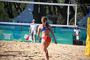 Deutsch: Beachvolleyball bei den Olympischen Jugendspielen 2018; Tag 8, 14. Oktober 2018; Mädchen, Achtelfinale – Bolivien-Puerto Rico 0:2 (18–21/18–21 ) English: Beach volleyball at the 2018 Summer Youth Olympics at 14 October 2018 – Girls Round of 16 – Bolivia-Puerto Rico 0:2 (18–21/18–21 )