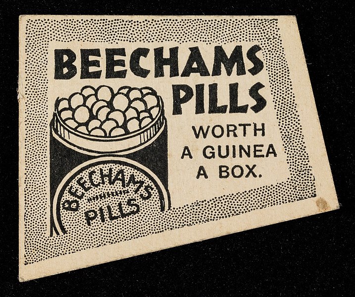 File:Beechams Pills. Worth a guinea a Box from August 1859.jpg